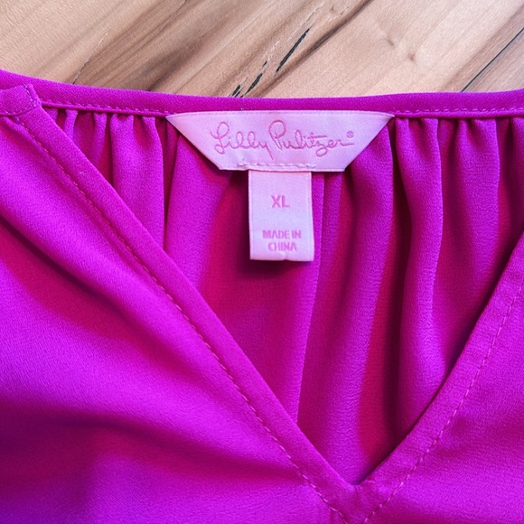 Lilly Pulitzer Pink Blouse, Size XL - Picture 2 of 2